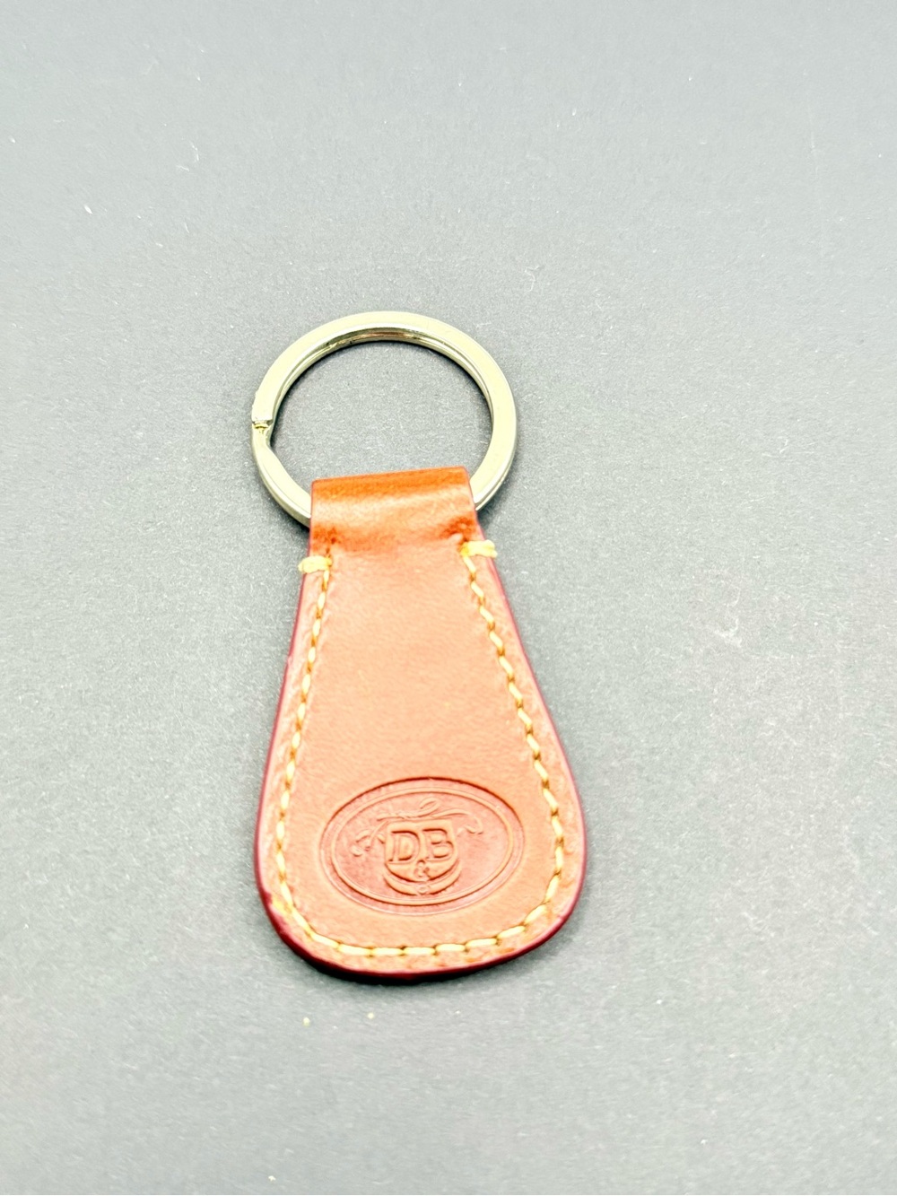 Dooney & Bourke Tan Leather Tear Drop Key Fob